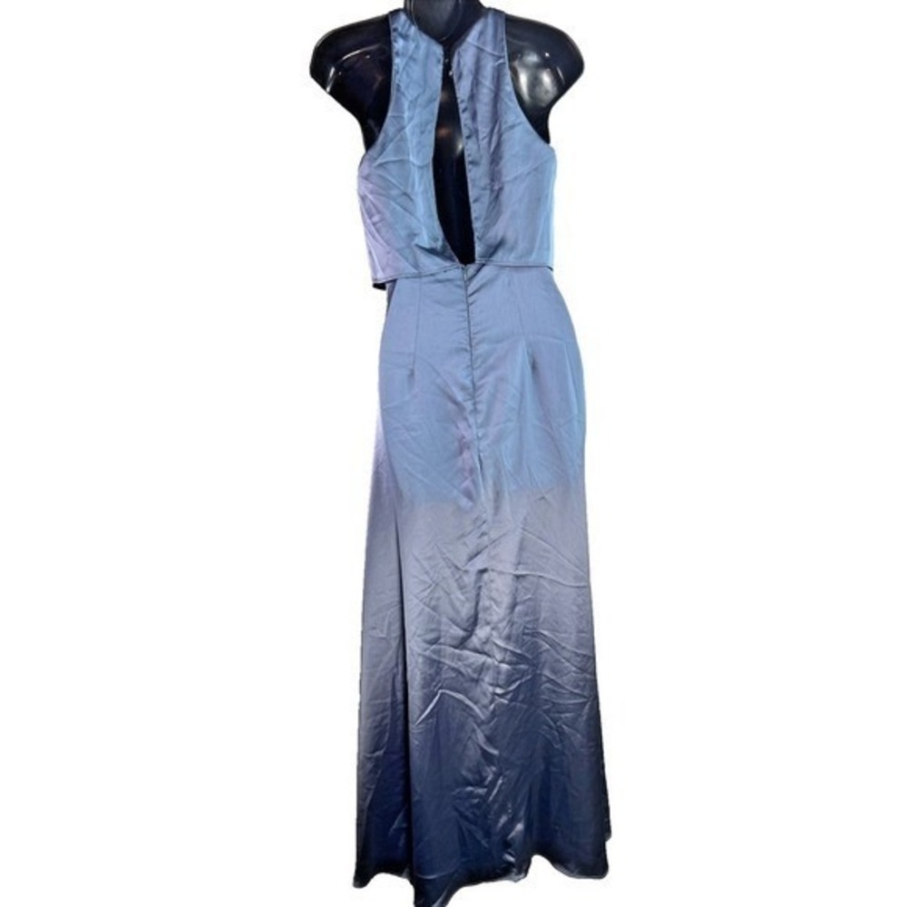 Lulus Satin High Neck‎ Bridesmaid Dress XS | Flowy A-Line Wedding Formal - Picture 4 of 16
